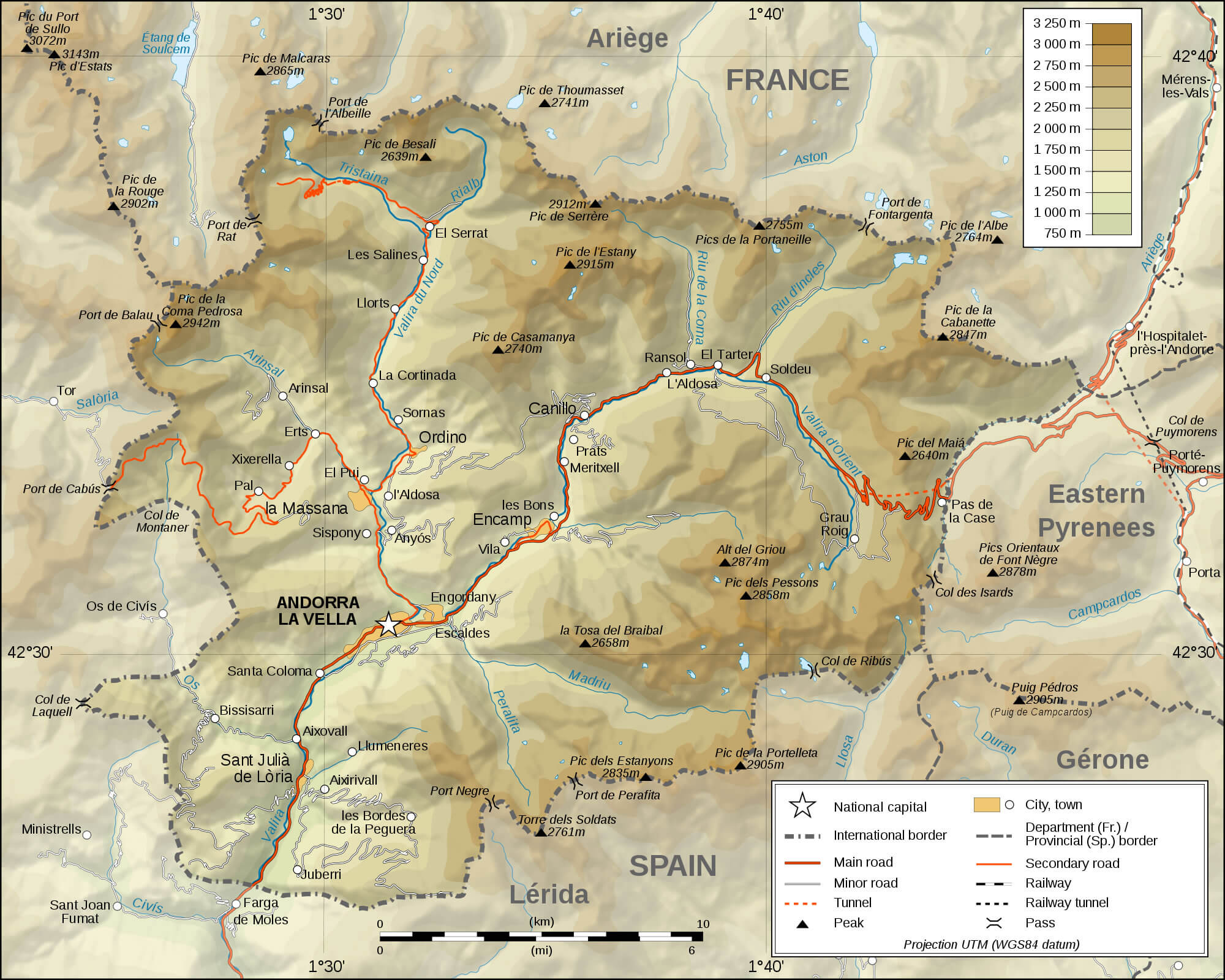 physical map of andorra 2009